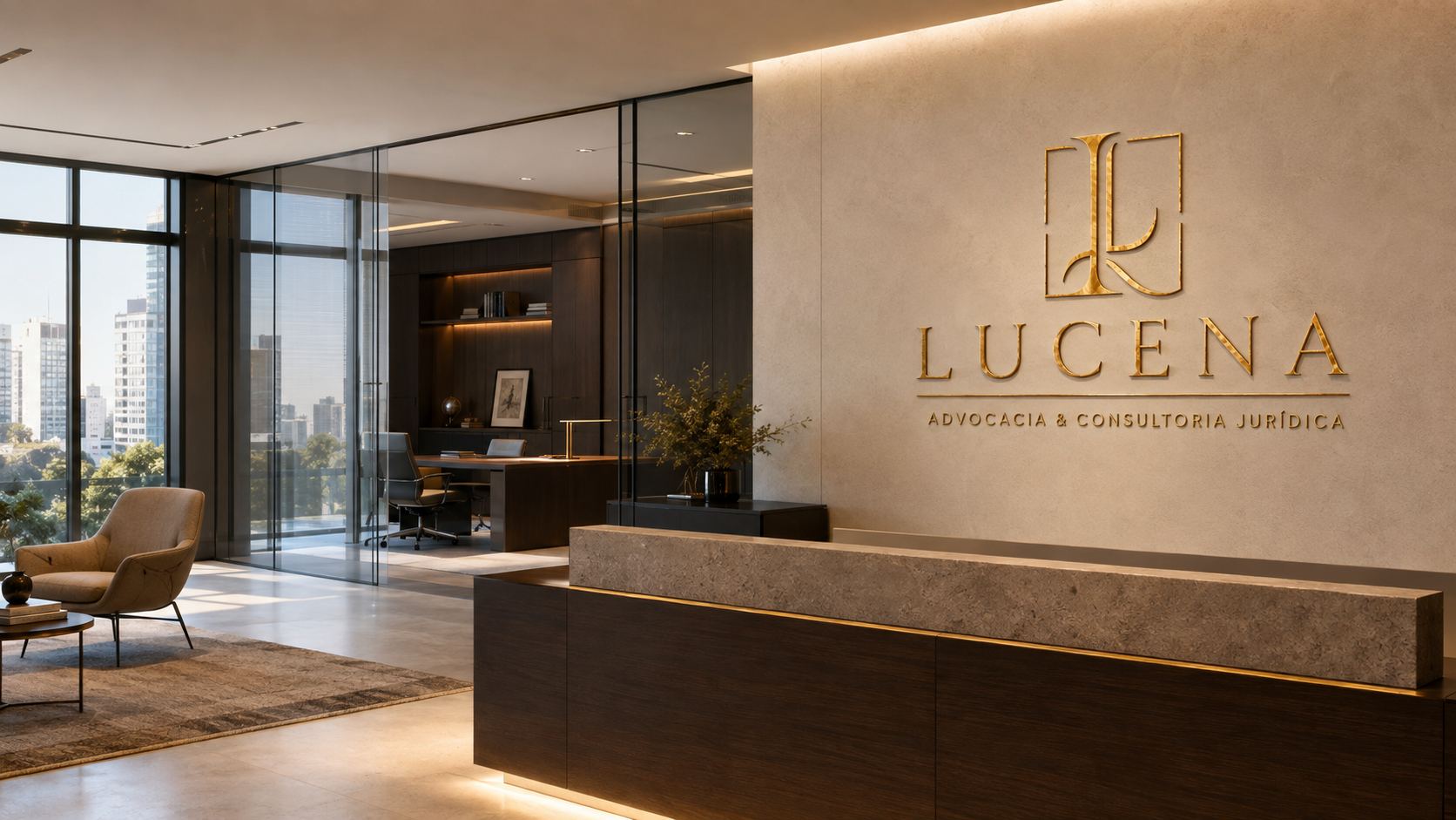 Recepção do escritório Lucena Advocacia